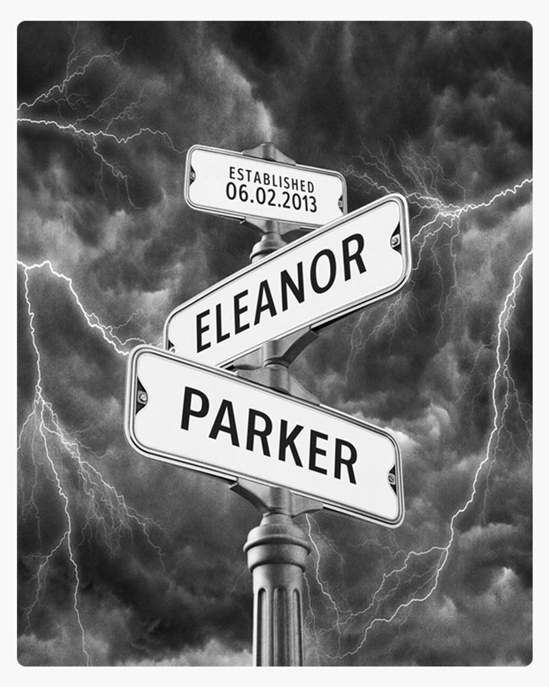 White Crossroads Signpost 1st Anniversary Wall Plaque Gift for Couple LTC-1936