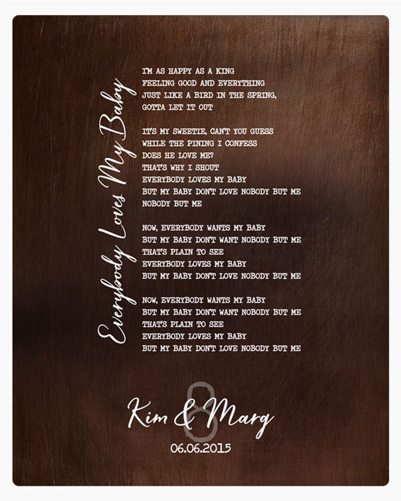 White Bronze Our Song Lyrics 8th Anniversary Wall Plaque Gift for Couple LTC-1923