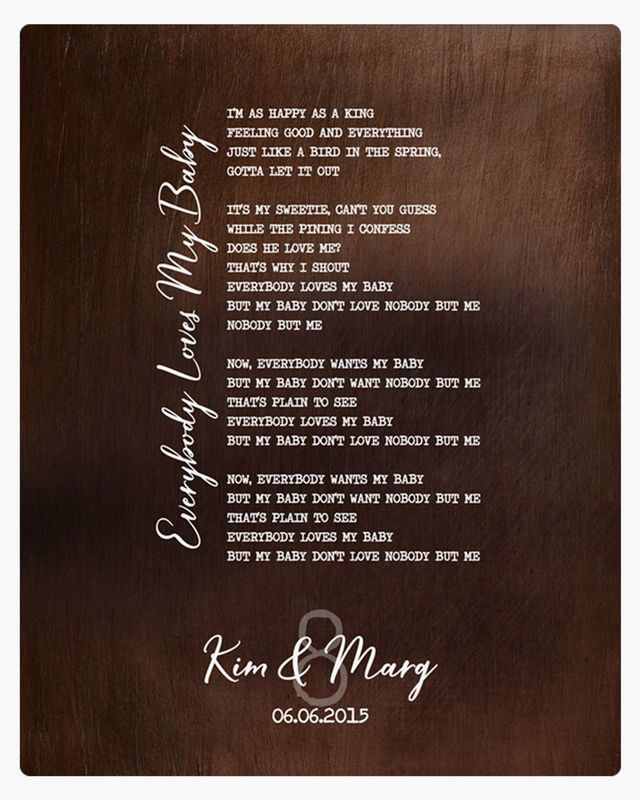 White Bronze Our Song Lyrics 8th Anniversary Wall Plaque Gift for Couple LTC-1923