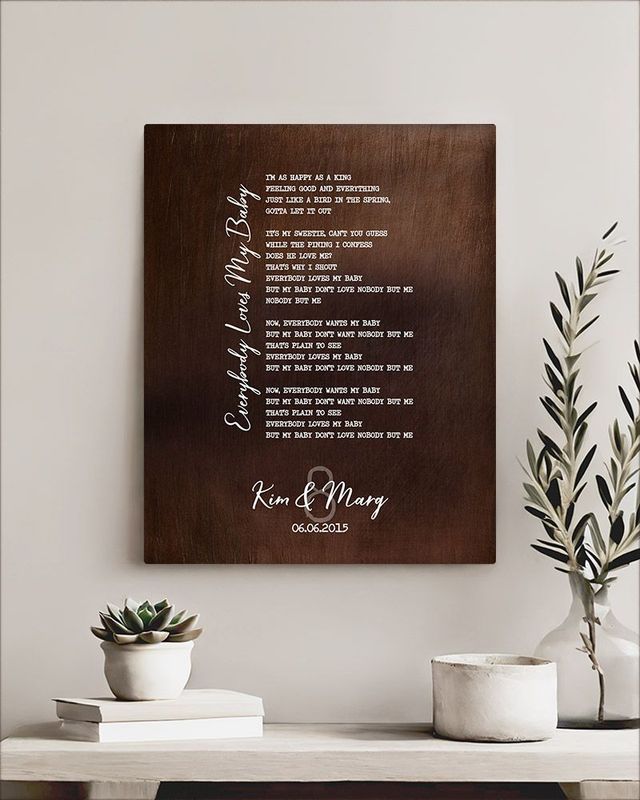 White Bronze Our Song Lyrics 8th Anniversary Wall Plaque Gift for Couple LTC-1923