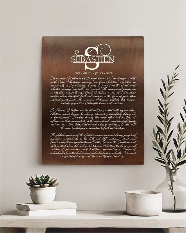 #1 Best Seller - Bronze Surname Monogram and History Housewarming Wall Plaque Gift for Family LTC-2122