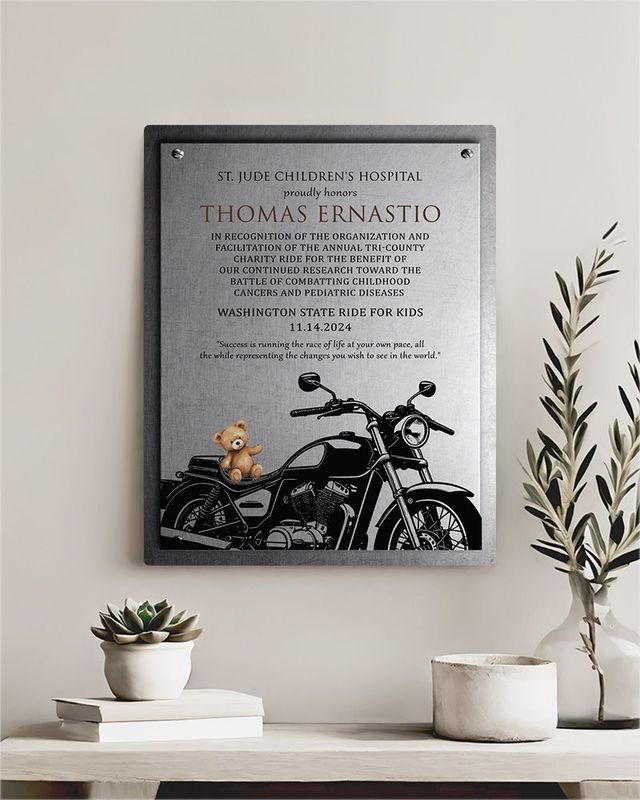 Black Tin Motorcylce Event Fund Raising Wall Plaque Gift for Bikers LTC-2101