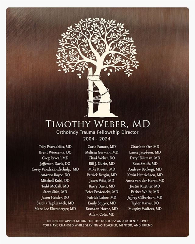 White Bronze Orthopedic Tree of Andry Recognition Wall Plaque Gift for Orthopedist LTC-2110