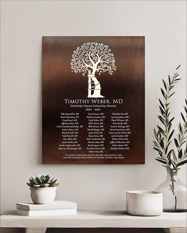 White Bronze Orthopedic Tree of Andry Recognition Wall Plaque Gift for Orthopedist LTC-2110