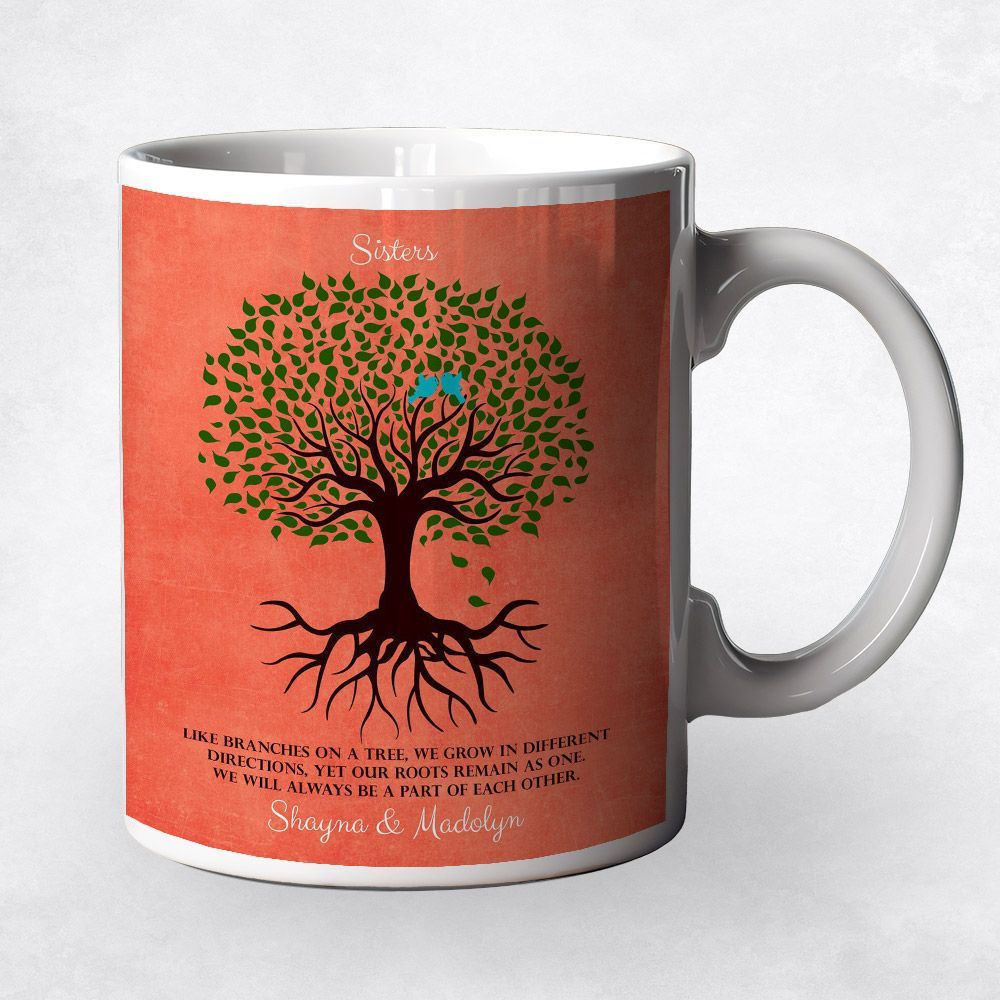Tree with Roots Love Birds Wedding Coffee Mug Gift for Sister M-1112