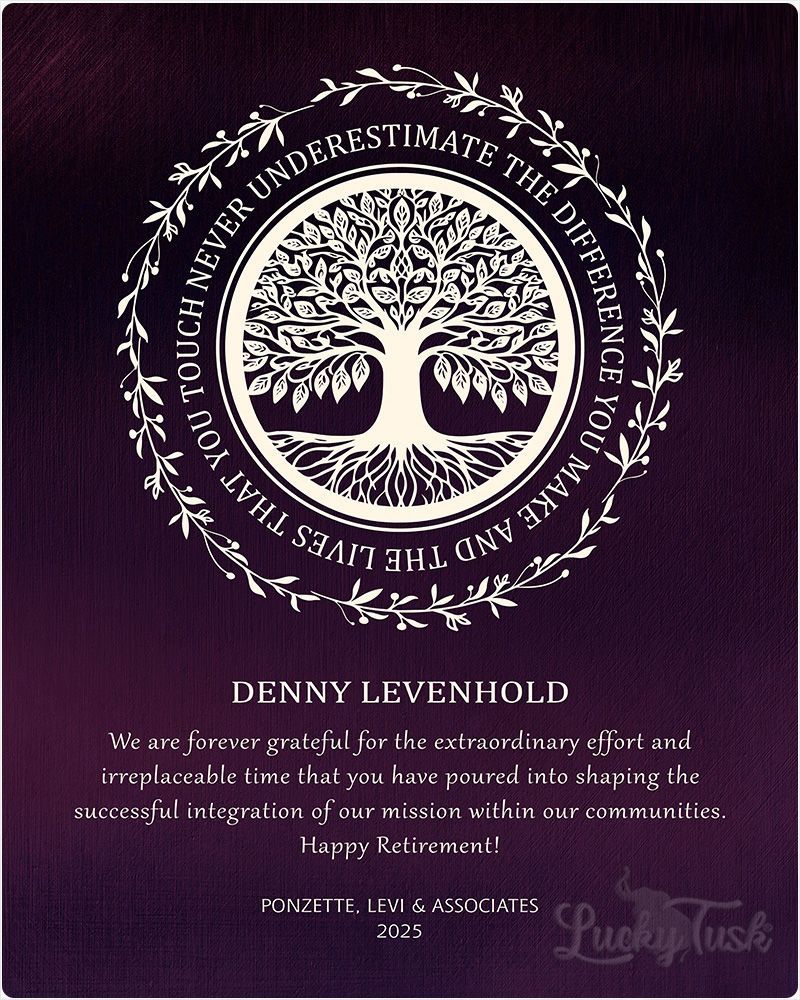 Purple Tree of Life You Made a Difference Retirement Wall Plaque Gift for Employee LTC-2167
