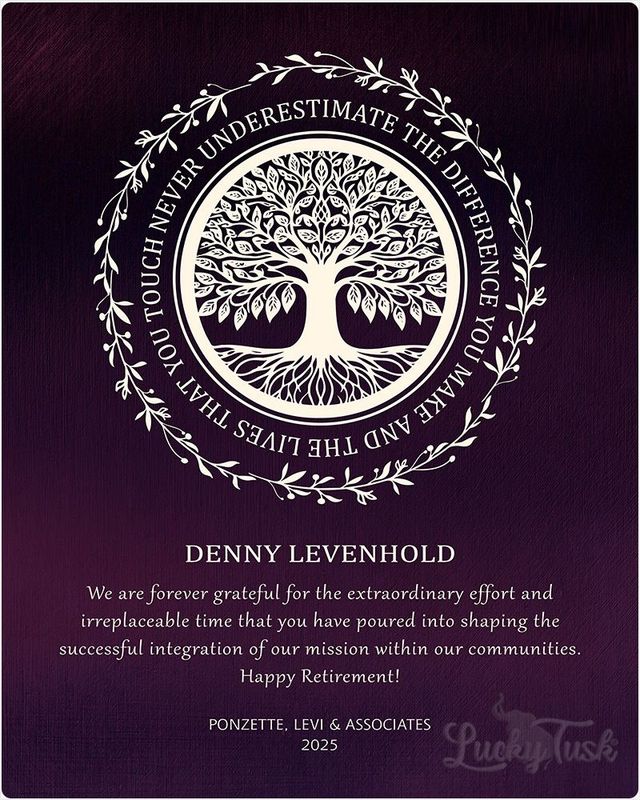 Purple Tree of Life You Made a Difference Retirement Wall Plaque Gift for Employee LTC-2167