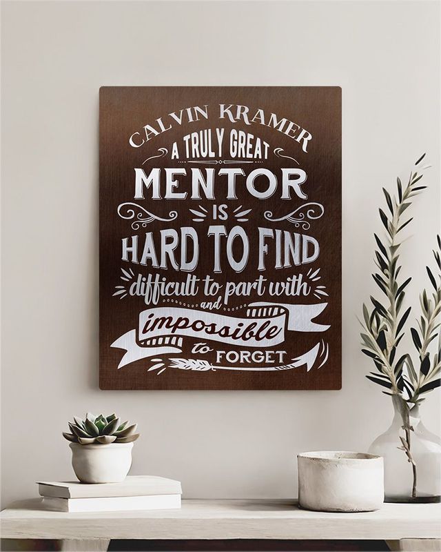 Silver Bronze Truly Great Mentor Typography Retirement Wall Plaque Gift for Mentor LTC-2152