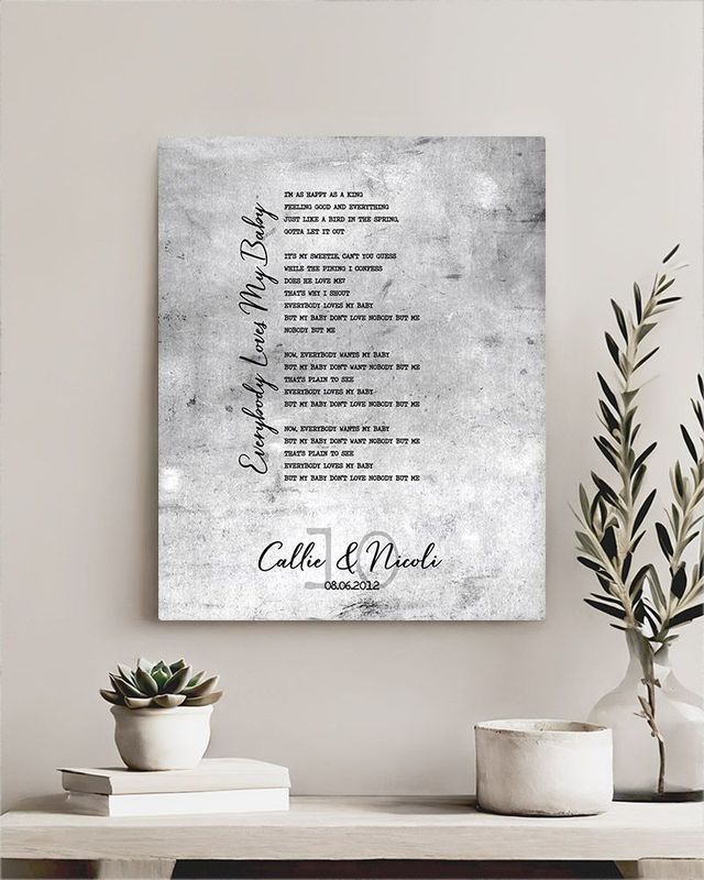 Black Tarnished Tin Our Song Lyrics 10th Anniversary Wall Plaque Gift for Couple LTC-1906