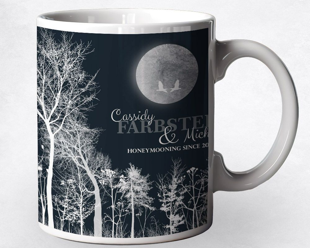 #1 Best Seller - Full Moon Tree Forest Anniversary Coffee Mug Gift for Couple M-1148