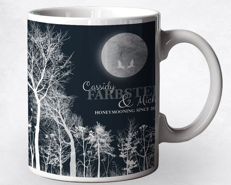 #1 Best Seller - Full Moon Tree Forest Anniversary Coffee Mug Gift for Couple M-1148