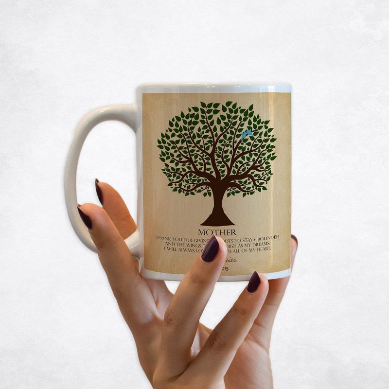 Green Tree Silhouette Wedding Coffee Mug Gift for Mother M-1143