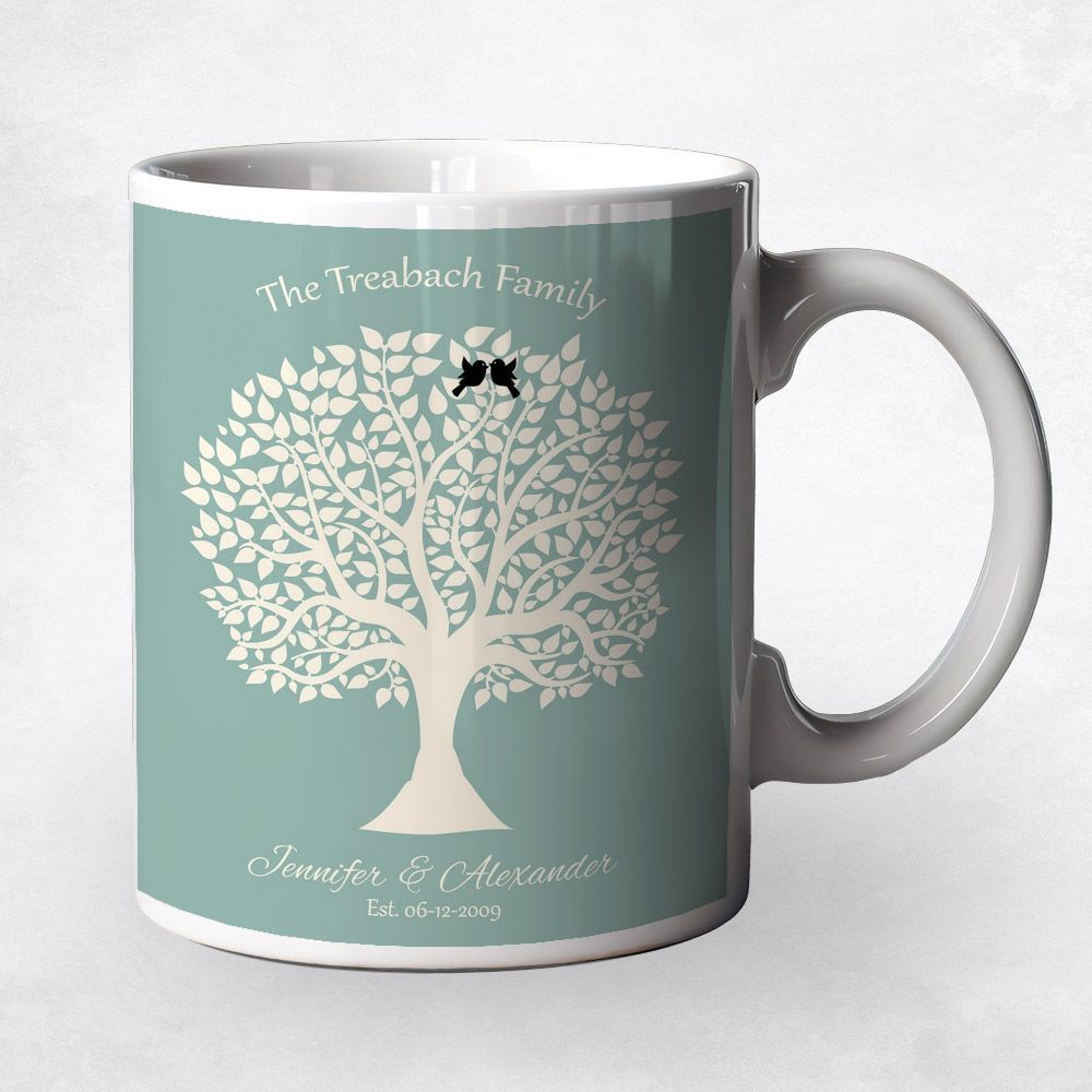 Tree Silhouette Anniversary Coffee Mug Gift for Couple M-1360