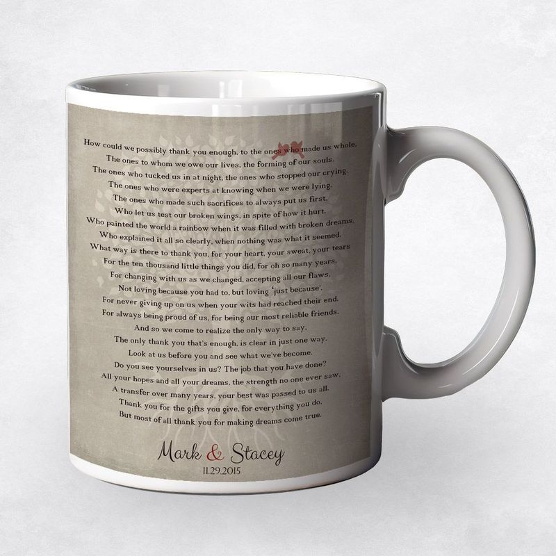 #1 Best Seller - Thank You Poem Wedding Coffee Mug Gift for Parents M-1135