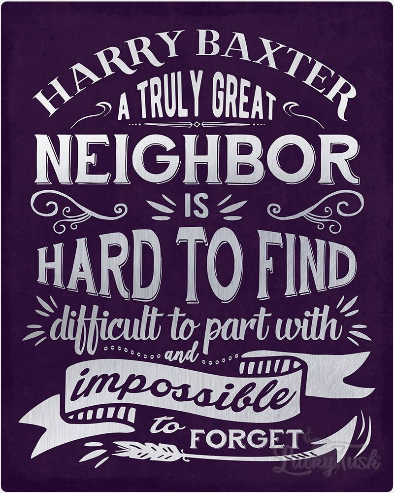 Blue Truly Great Neighbor Typography Moving Away Wall Plaque Gift for Neighbor LTC-2146