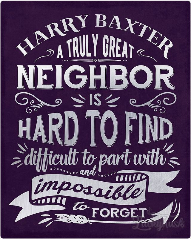 Blue Truly Great Neighbor Typography Moving Away Wall Plaque Gift for Neighbor LTC-2146