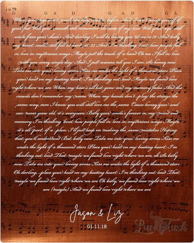 White Copper First Dance or Wedding Reading 7th Anniversary Wall Plaque Gift for Couple LTC-2161