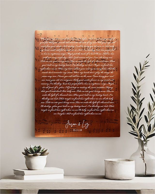 White Copper First Dance or Wedding Reading 7th Anniversary Wall Plaque Gift for Couple LTC-2161