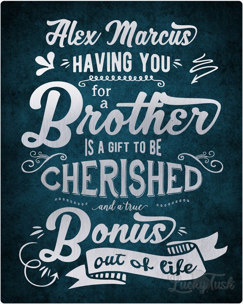 Blue A Brother is a Bonus Out of Life Typography Birthday Wall Plaque Gift for Brother LTC-2148