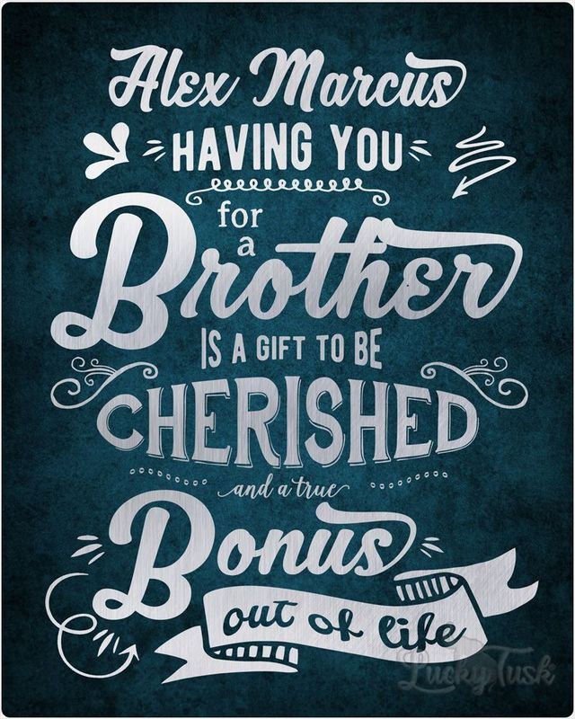 Blue A Brother is a Bonus Out of Life Typography Birthday Wall Plaque Gift for Brother LTC-2148