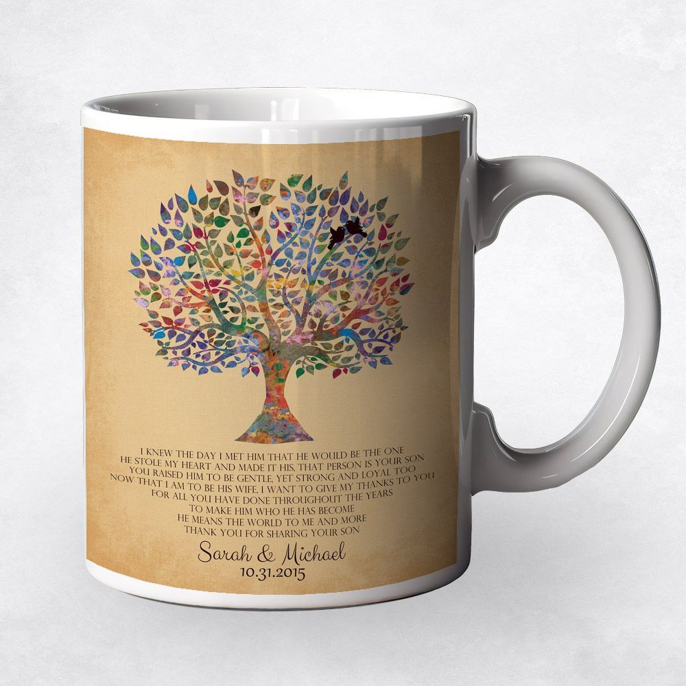 Watercolor Tree Wedding Coffee Mug Gift for Mother Of The Groom M-1257