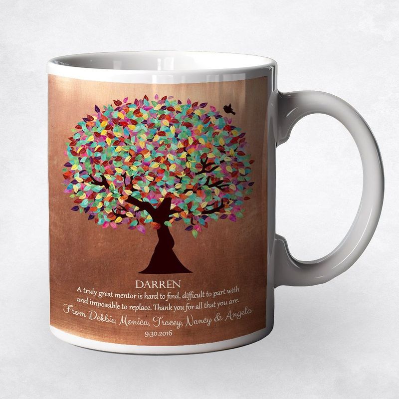 #1 Best Seller - Copper Colorful Spring Tree Leadership Appreciation Coffee Mug Gift for Mentor M-1408