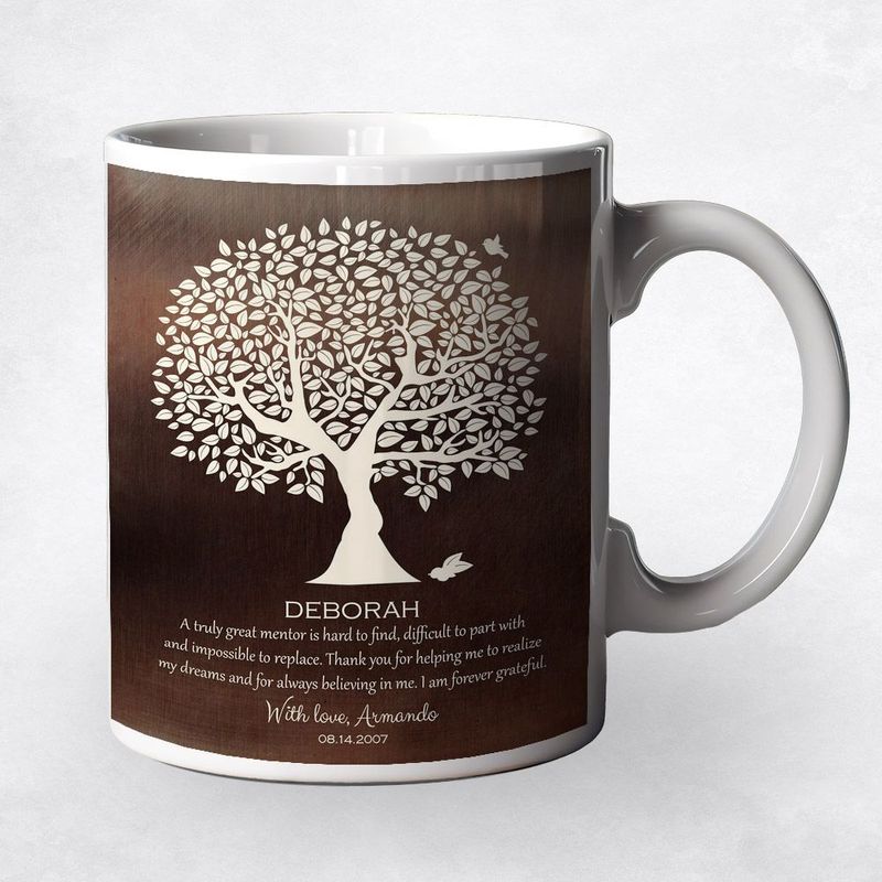 #1 Best Seller - Bronze Olive Tree Leadership Appreciation Coffee Mug Gift for Mentor M-1392