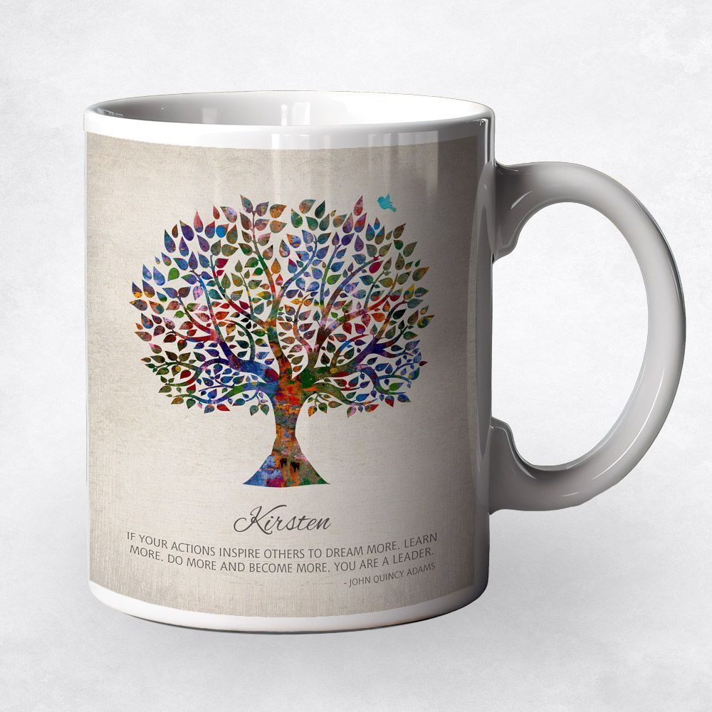 #1 Best Seller - Watercolor Tree Leadership Appreciation Coffee Mug Gift for Women M-1473