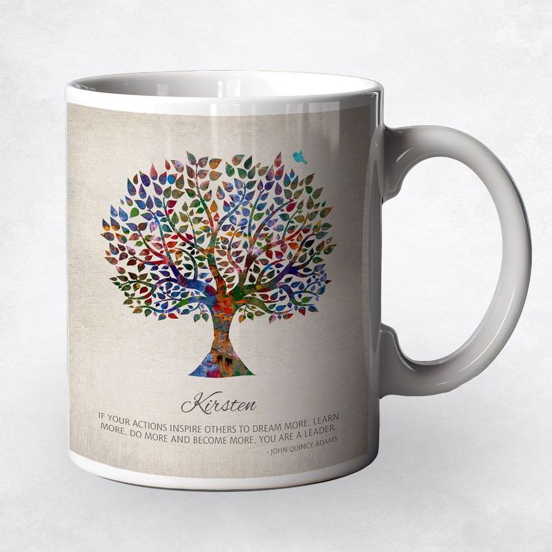 #1 Best Seller - Watercolor Tree Leadership Appreciation Coffee Mug Gift for Women M-1473