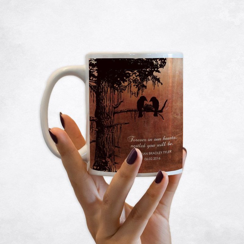 #1 Best Seller - Copper Dark Sequoia Tree Memorial Coffee Mug Gift for Bereaved Parents M-1354