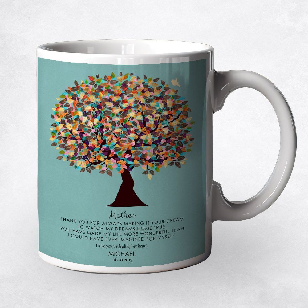 Late Spring Tree Family Ceramic Coffee Mug Gift For Mother M-1312