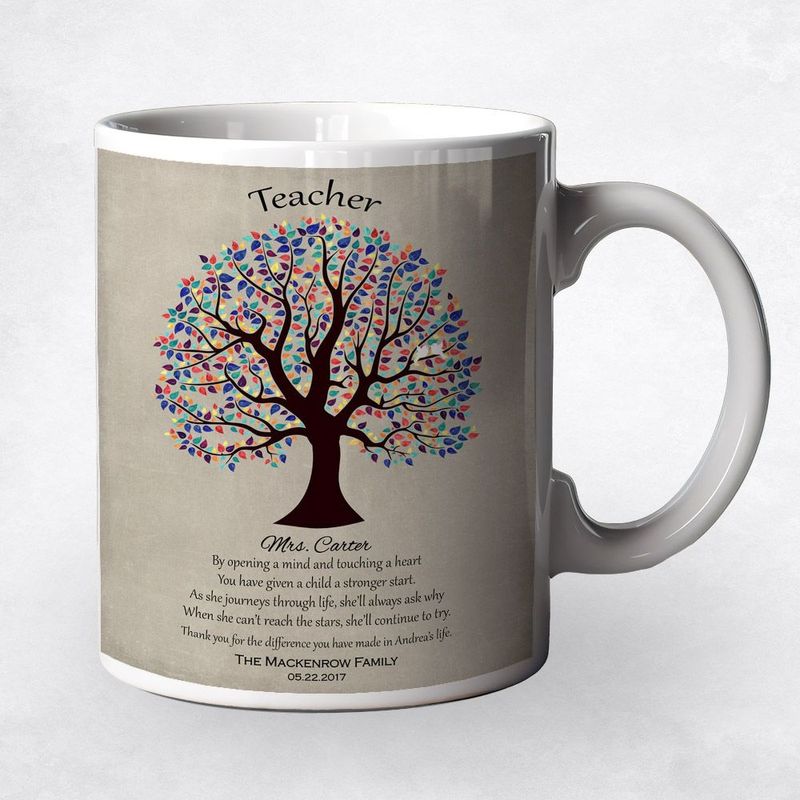 #1 Best Seller - Curly Tree Teacher Appreciation Coffee Mug Gift for Educator M-1462