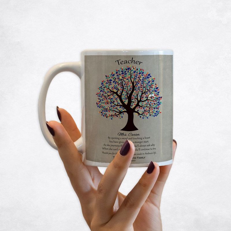 #1 Best Seller - Curly Tree Teacher Appreciation Coffee Mug Gift for Educator M-1462