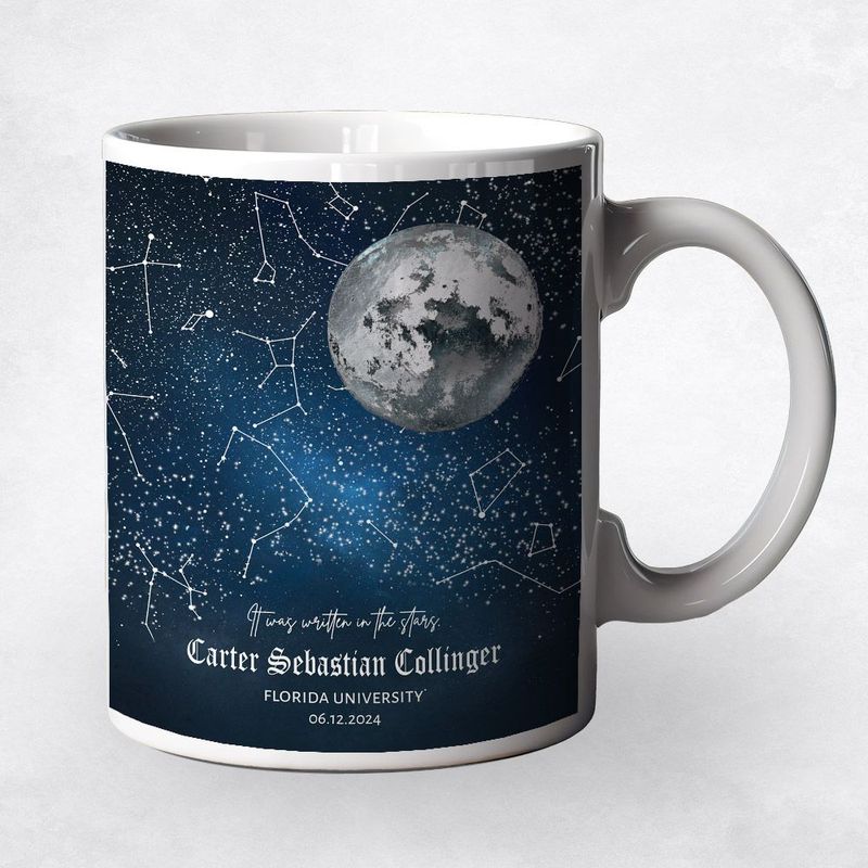 Moon and Star Map graduation Coffee Mug Gift for Graduate M-1578