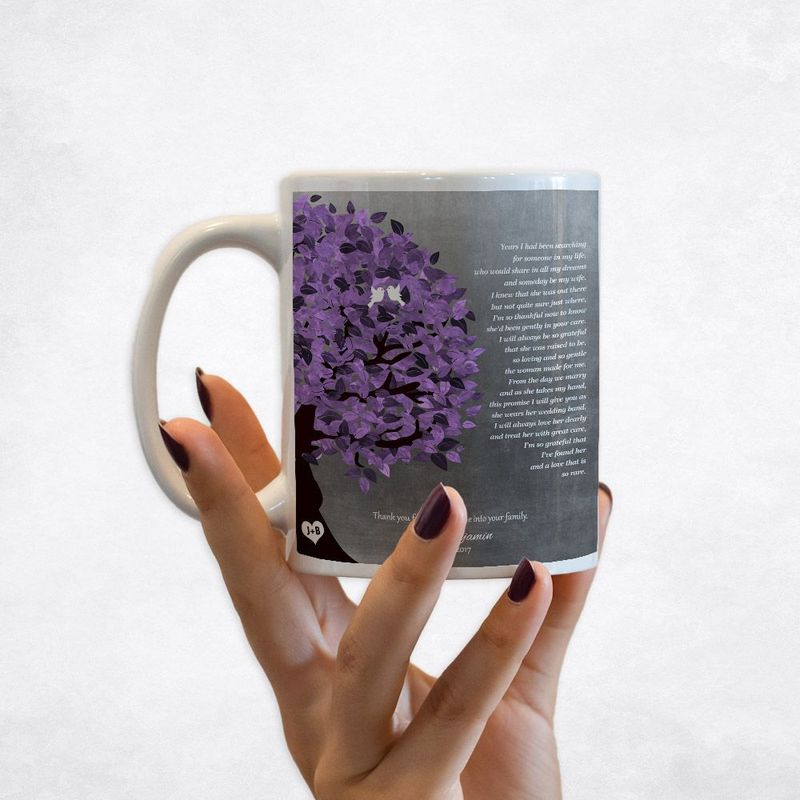 Half Purple Tree Wedding Coffee Mug Gift for Mother Of The Bride M-1486