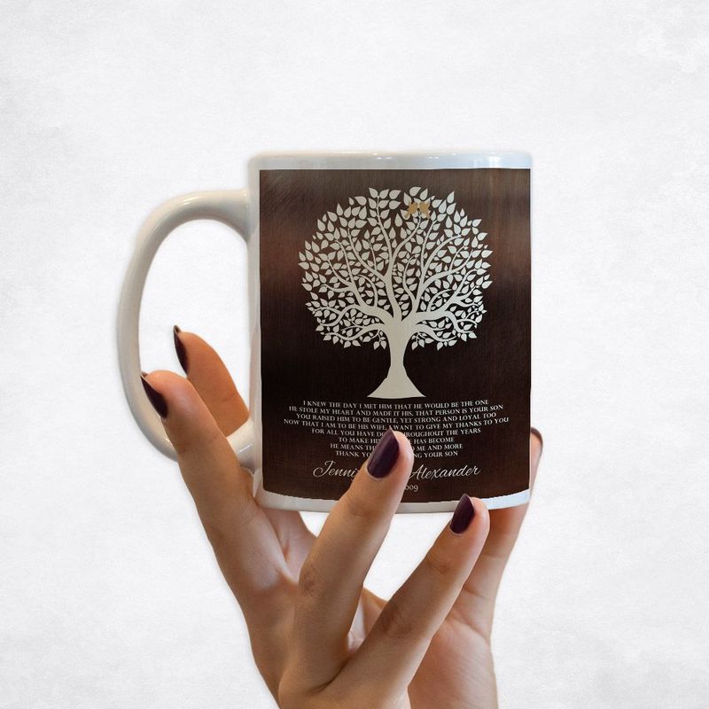 Bronze Tree Silhouette Wedding Coffee Mug Gift for Mother Of The Groom M-1419