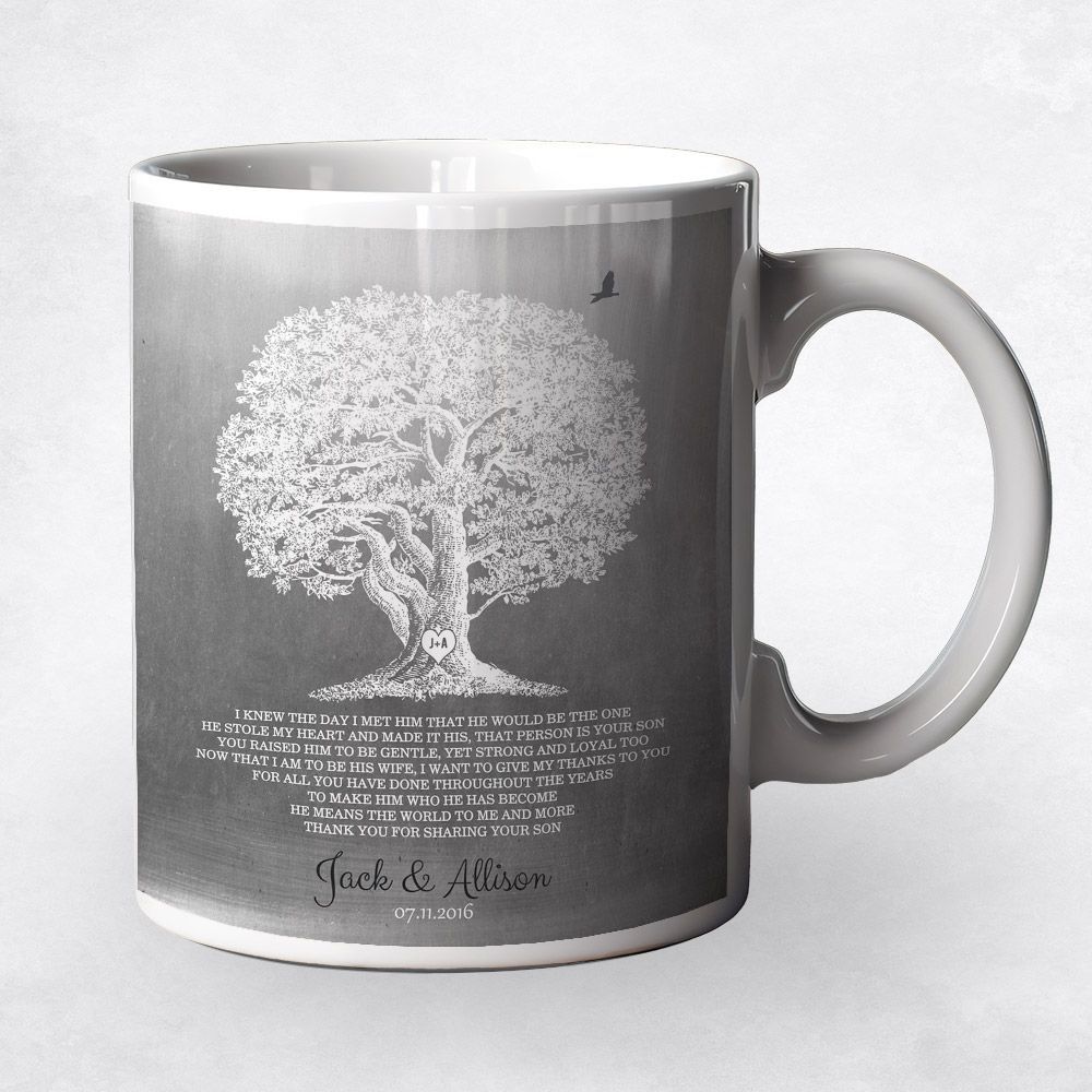 Tin White Oak Tree Wedding Coffee Mug Gift for Mother Of The Groom M-1406