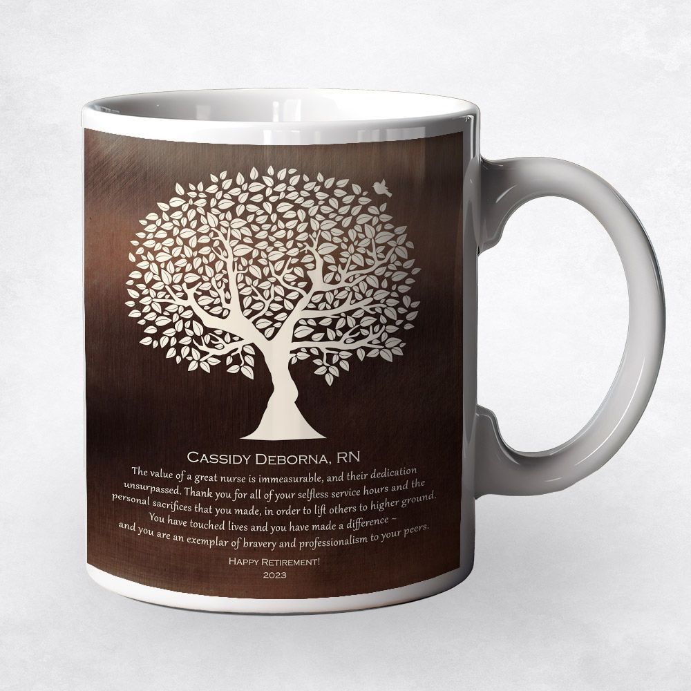 #1 Best Seller - Bronze Tree Silhouette Leadership Appreciation Coffee Mug Gift for Nurse M-1561