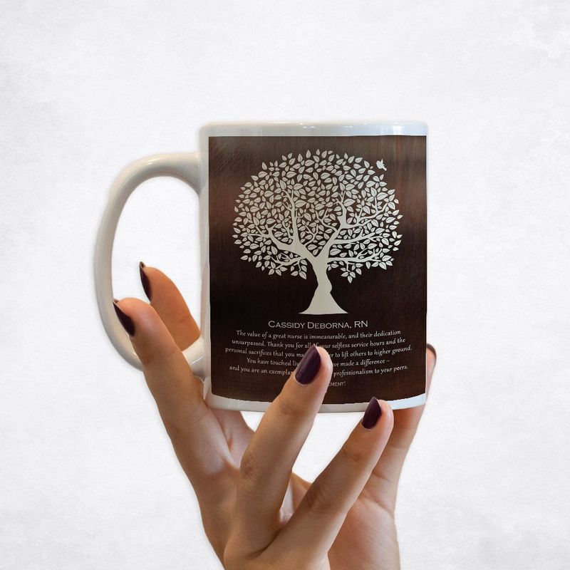 #1 Best Seller - Bronze Tree Silhouette Leadership Appreciation Coffee Mug Gift for Nurse M-1561