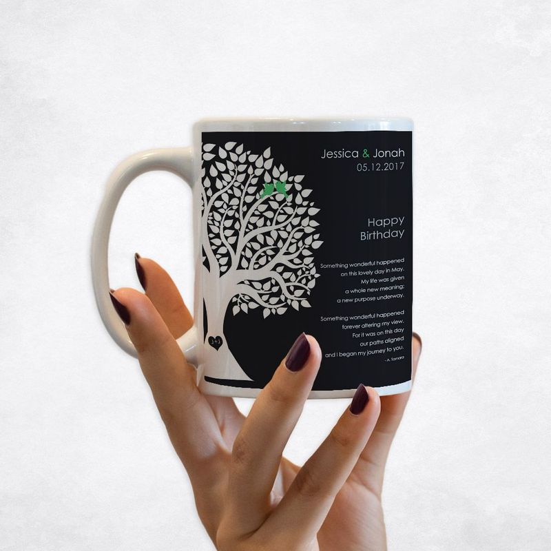 Half Silhouette Tree Spouse Birthday Coffee Mug Gift for Spouse M-1717