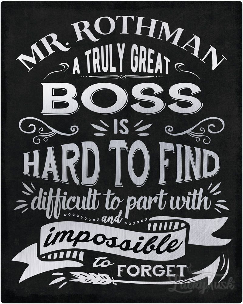 Black Truly Great Boss Typography Retirement Wall Plaque Gift for Boss LTC-2150
