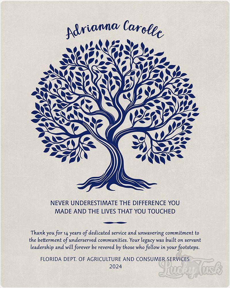 Blue Never Underestimate the Difference You Made Legacy Retirement Wall Plaque Gift for Employee LTC-2143
