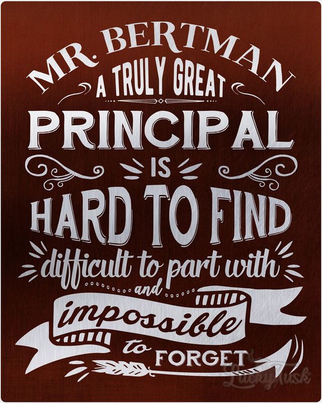Silver Bronze Truly Great Principal Typography Retirement Wall Plaque Gift for Principal LTC-2151