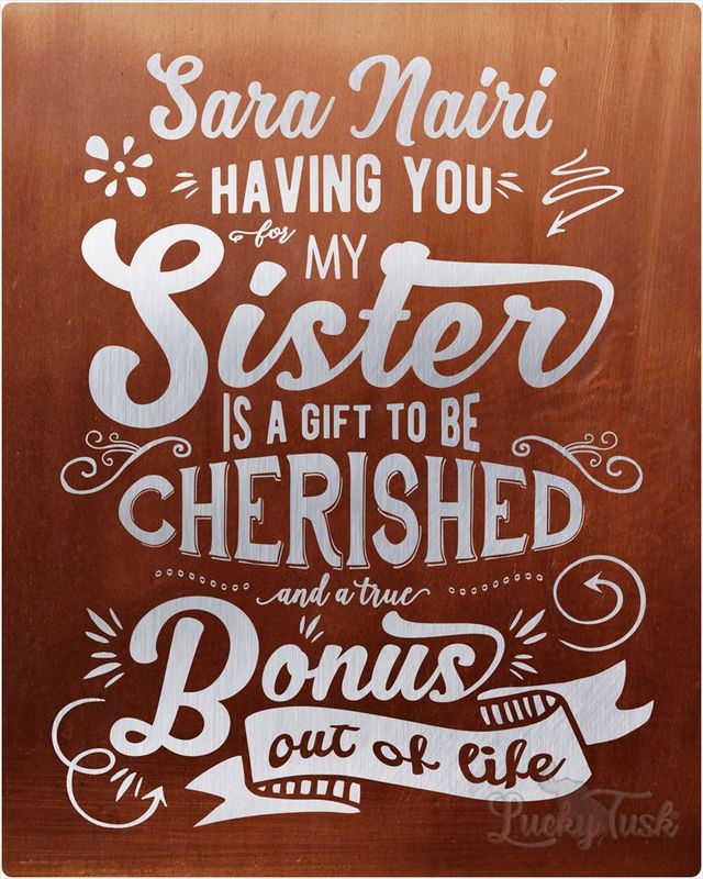 #1 Best Seller - Copper A Sister is a Bonus Out of Life Typography Birthday Wall Plaque Gift for Sister LTC-2147