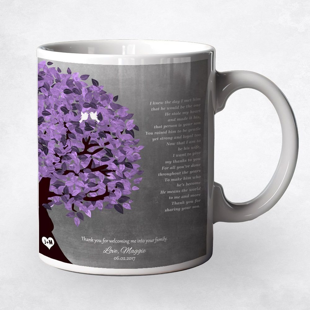 Half Purple Tree Wedding Coffee Mug Gift for Mother Of The Groom M-1487