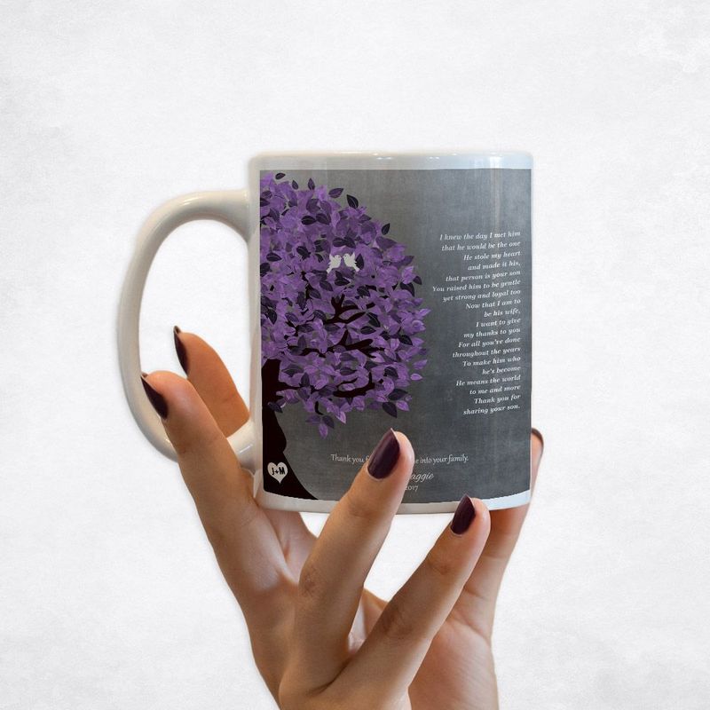 Half Purple Tree Wedding Coffee Mug Gift for Mother Of The Groom M-1487