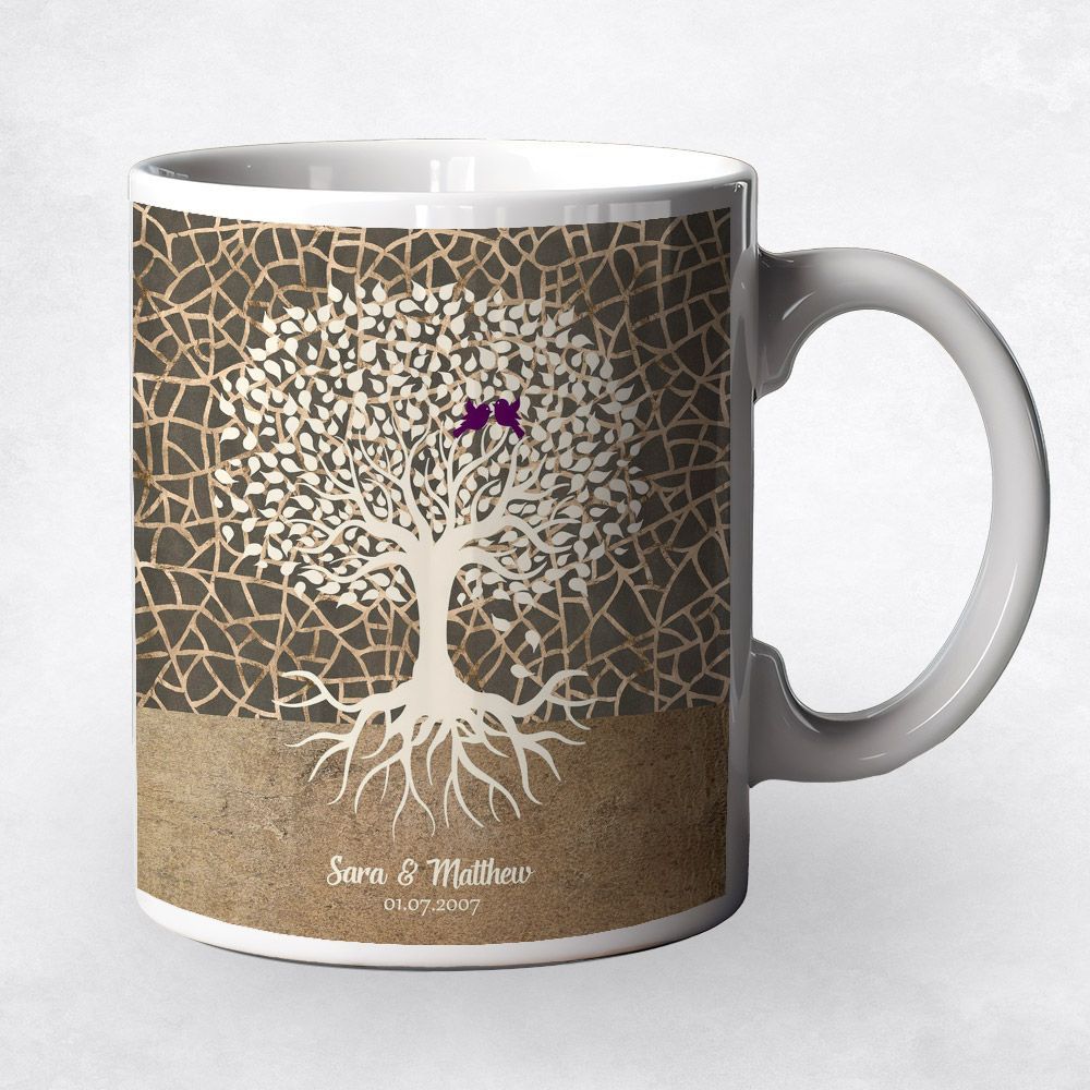 Tree with Roots Anniversary Coffee Mug Gift for Couple M-1348