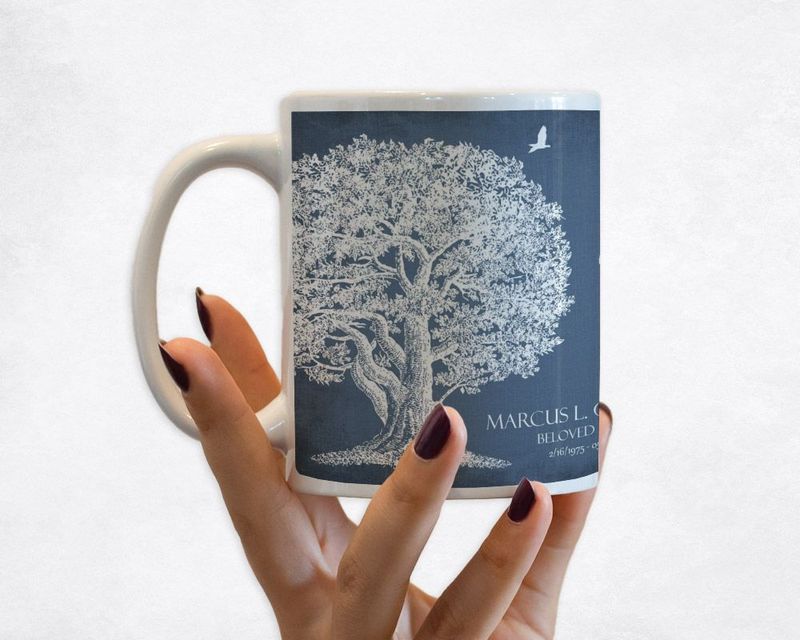 #1 Best Seller - White Oak Tree Memorial Coffee Mug Gift for Bereaved Family M-1329