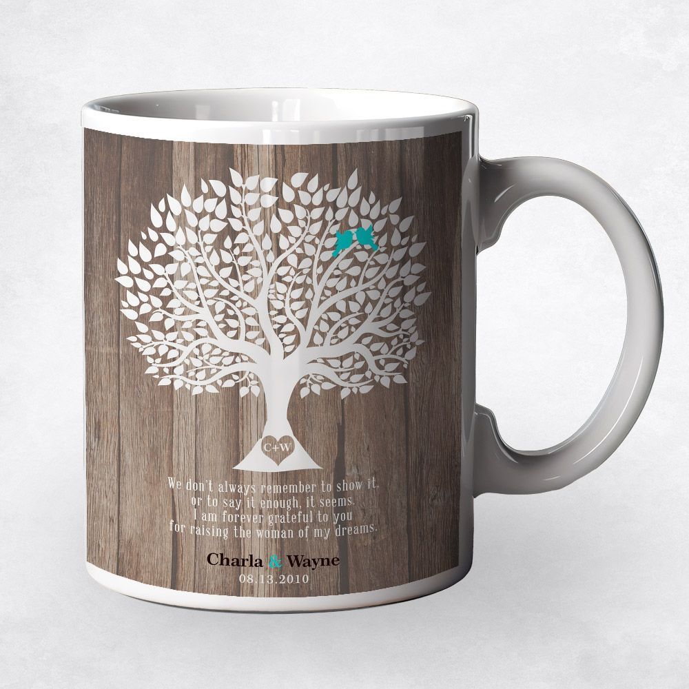 Wood Tree Silhouette Wedding Coffee Mug Gift for Mother Of The Bride M-1732