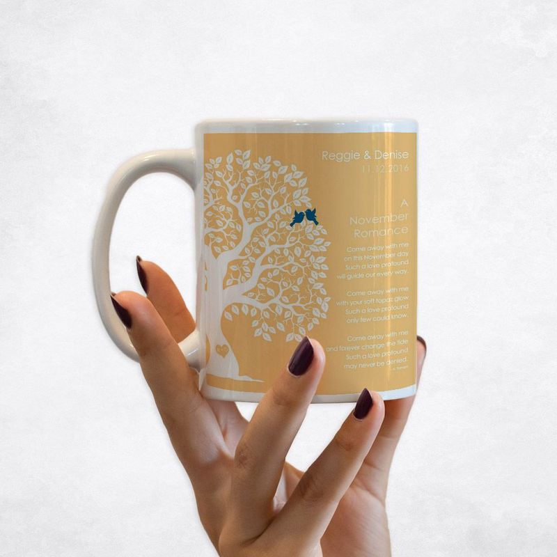 Half Artful Tree Engagement Coffee Mug Gift for Couple M-1711